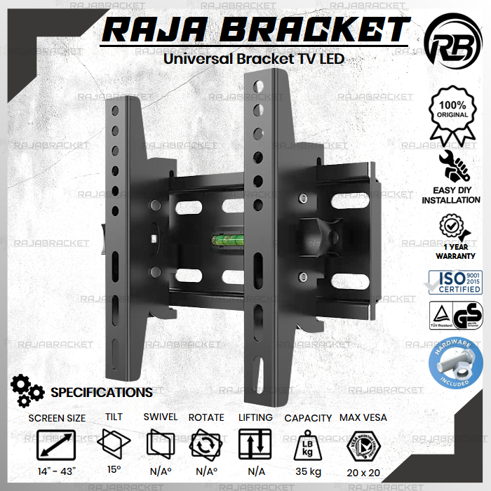 ขายึดขายึดทีวี LED 24 32 40 42 43 นิ้ว ทีวีเอียง Waterpass Nunduk Dangak Bracket TV Samsung, Coocaa,