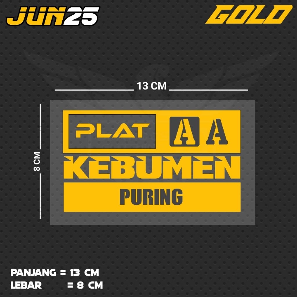 PURINAG AA PLATE WRITING CUTTING STICKER / JUN25 SMALL