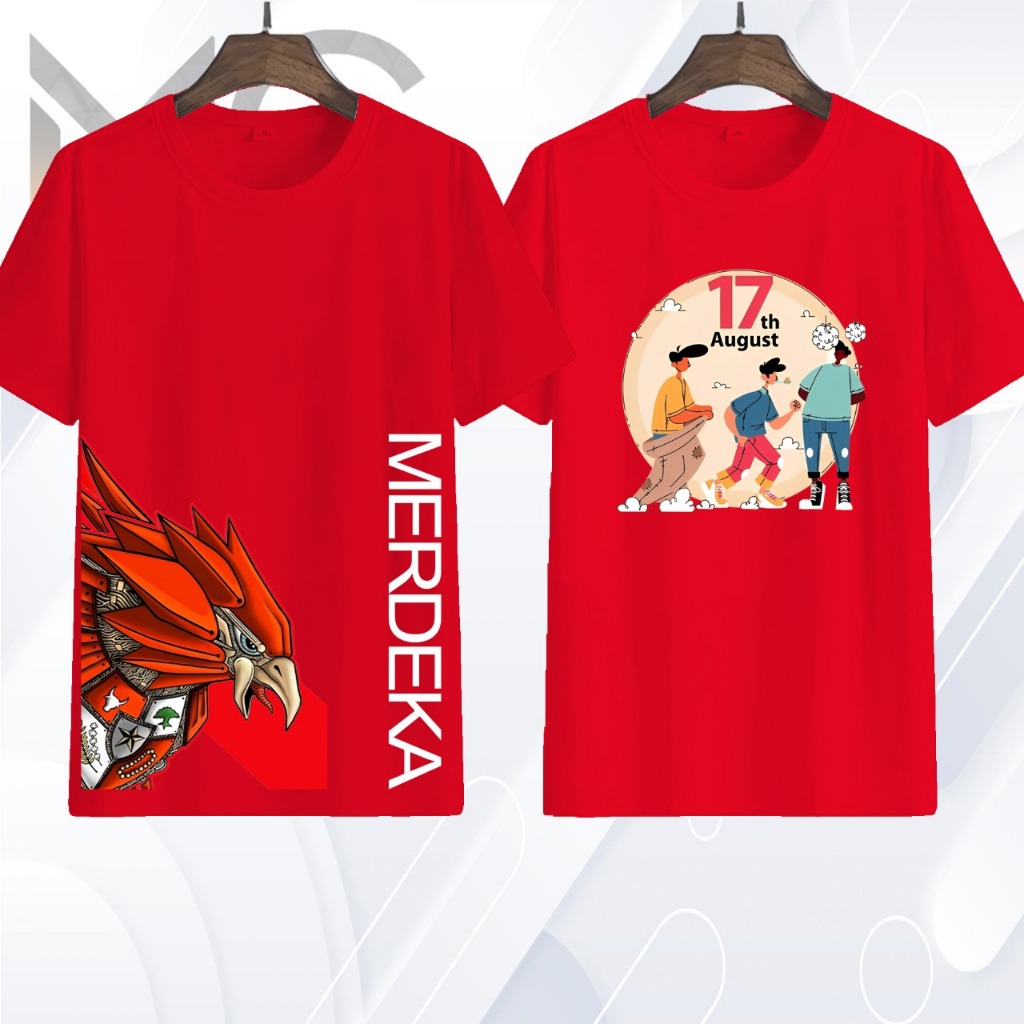 MERAH เสื้อยืดอินโดนีเซียสีแดงและสีขาว 17 AUGUST 17TH INDONESIAN INDEPENDENCE CLOTHES INDEPENDENCE 2