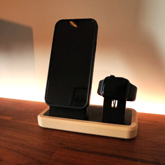 แท่นชาร์จ iPhone & Apple Watch | ที่วาง Iphone Apple Watch สไตล์มินิมอล | Aesthetic Dock Organizer