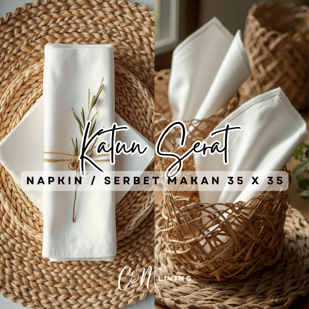 KATUN NAPKIN HOTEL RESTURANT CAFE AESTETIC ขนาด 40 & 45 ซม. สามารถนํากลับมาใช้ใหม่ได้ผ้าฝ้าย LINEN M