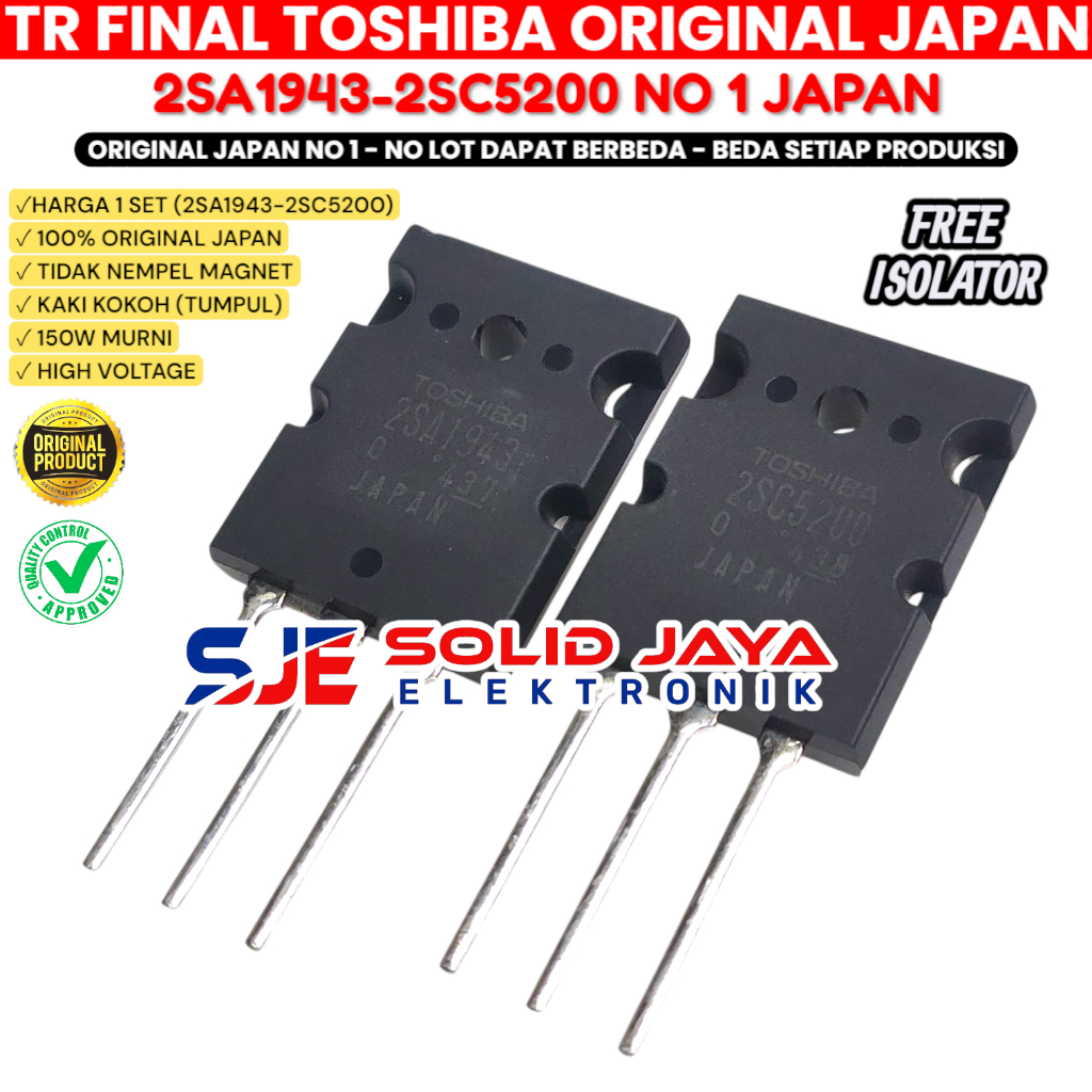 TOSHIBA ทรานซิสเตอร์ 2SC5200 - 2SA1943 TR TOSHIBA 2SC 5200 2SA 1493 ORIGINAL JAPAN TOSHIBA TR FINAL 