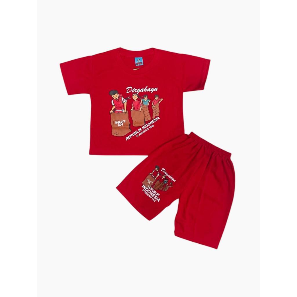 MERAH CHILDRENS CLOTHING SET 1 - 8 YEARS // AUGUST 17TH ANNIVERSARY // RED RACING SACK / และ
