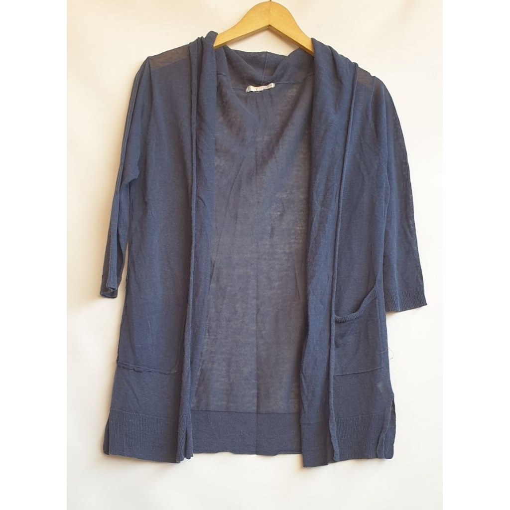 YG ♡ เสื้อสเวตเตอร์ถักด้านนอกแบบบางสีกรมท่า Minus FREE IF CO WITH OTHERS IN THIS SHOP