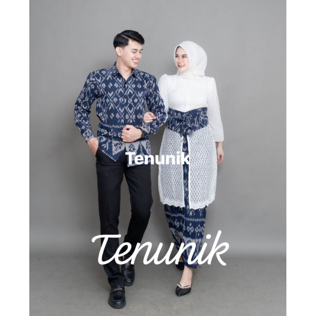 HRUMI NAVY COUPLE WOVEN CLOTHES - BROCADE SET - WOVEN COUPLE - WEDDING COUPLE CLOTHES - WEDDING COUP