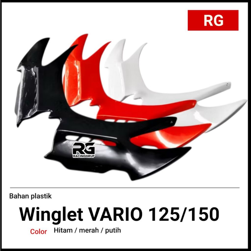 (ราคาบ้านเครื่องครัว) RACINGGRUP WINGLET พลาสติกปีกดิบดิบ ABS WINGLET VARIO 125/150 WINGLET พลาสติก 
