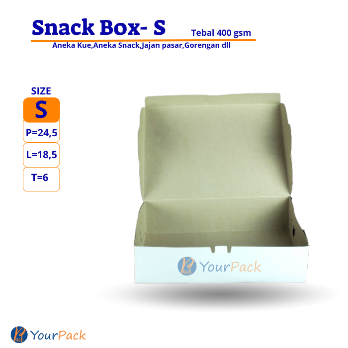 กล่องขนม / กล่องเค้ก กล่องขนมปัง กล่องอาหารทอด ขนาด S 400gsm