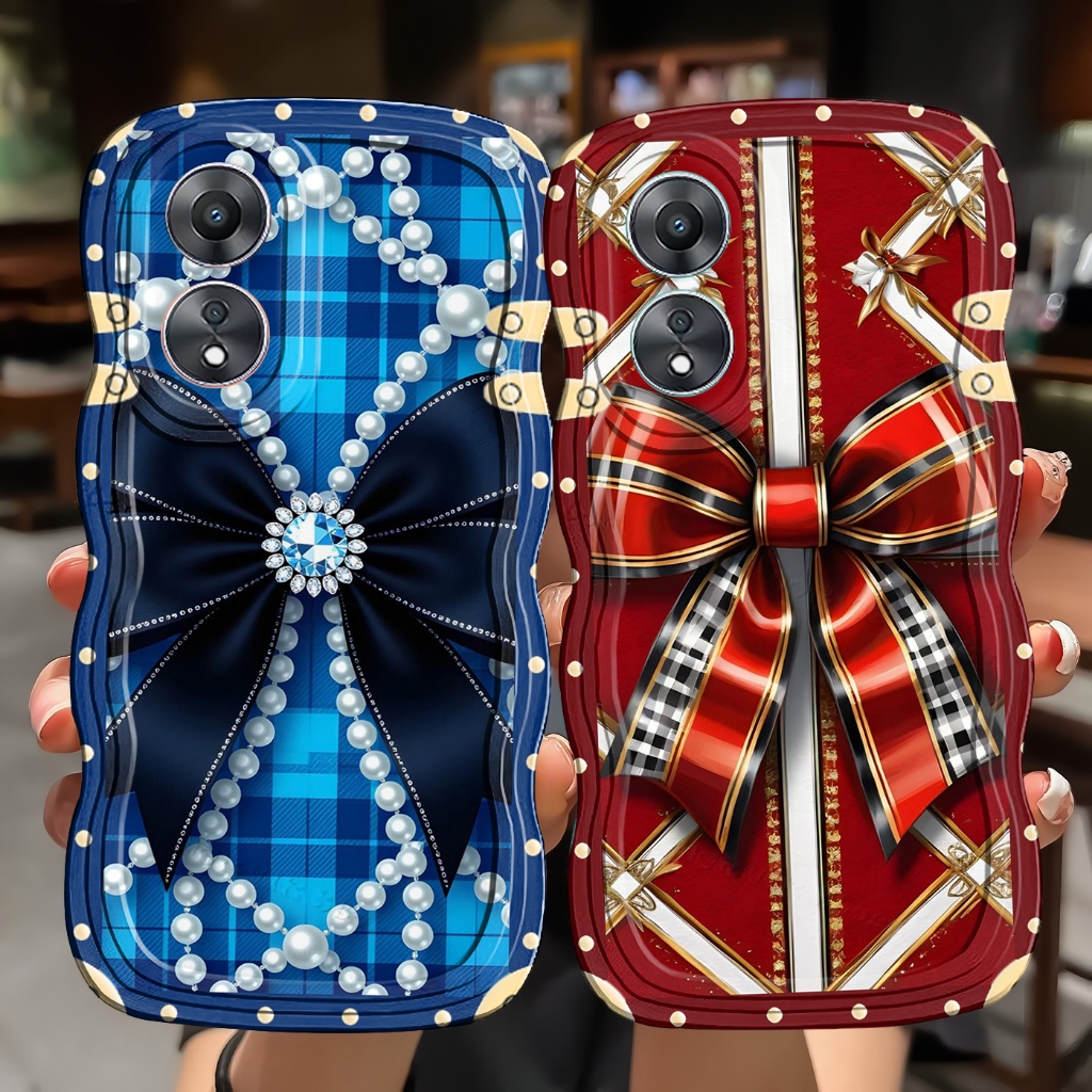 เคส HP OPPO A18 A38 A17 A17K A3X A5I A60 A3 PRO A58 4G A58 5G SOFCASE WAVE RIBBON MOTIF PS-495