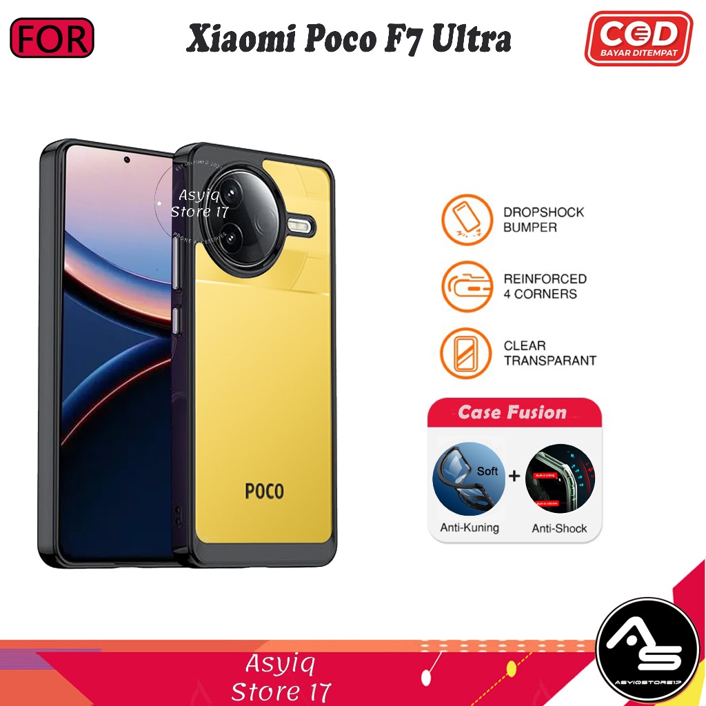 เคส Xiaomi Poco F7 Ultra Poco F7 Pro Poco F7 Sockproof ปลอกโปร่งใสคลุมทั้งหมด