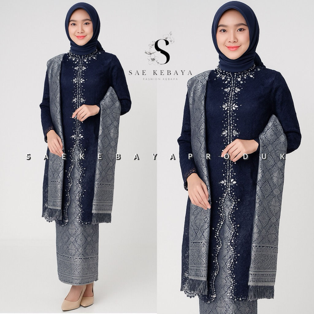 Modern Sequin Tunic Kebaya Set - Modern Baju Kurung Kit - Modern Party Kebaya - Modern Graduation Ke