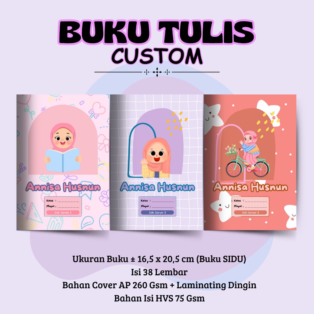 [CUSTOM] SCHOOL CHILDRENS NOTEBOOK CONTAINS 38 แผ่น GIRLS SERIES 1