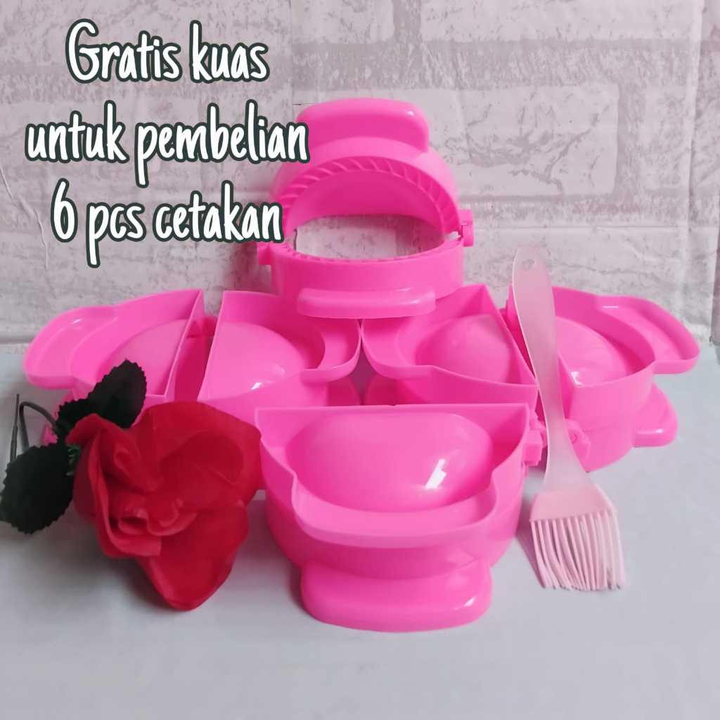 แม่พิมพ์เค้กพลาสติกสีพาสเทล 6 ชิ้น Cireng Dumpling Skin Dough Dimsum Gyoza ขนาดเล็ก 10 ซม.