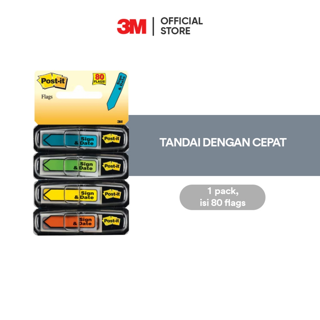3MTM โพสต์-อิท® F ป้ายธง Here Arrow, 684-SH, 0.5x1.7 นิ้ว
