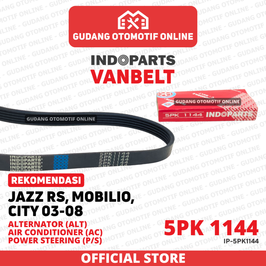 Fanbelt Fanbelt ALT AC P/S Jazz RS Mobilio City 2003 2004 2005 2006 2007 2008 5PK 1144 Indorats