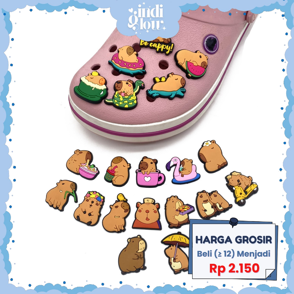 IG 1 Pc Jibbitz Charms รองเท้า Pin อุปกรณ์เสริมน่ารักการ์ตูน Capybara ตัวละครรองเท้าแตะตกแต่ง DD-39