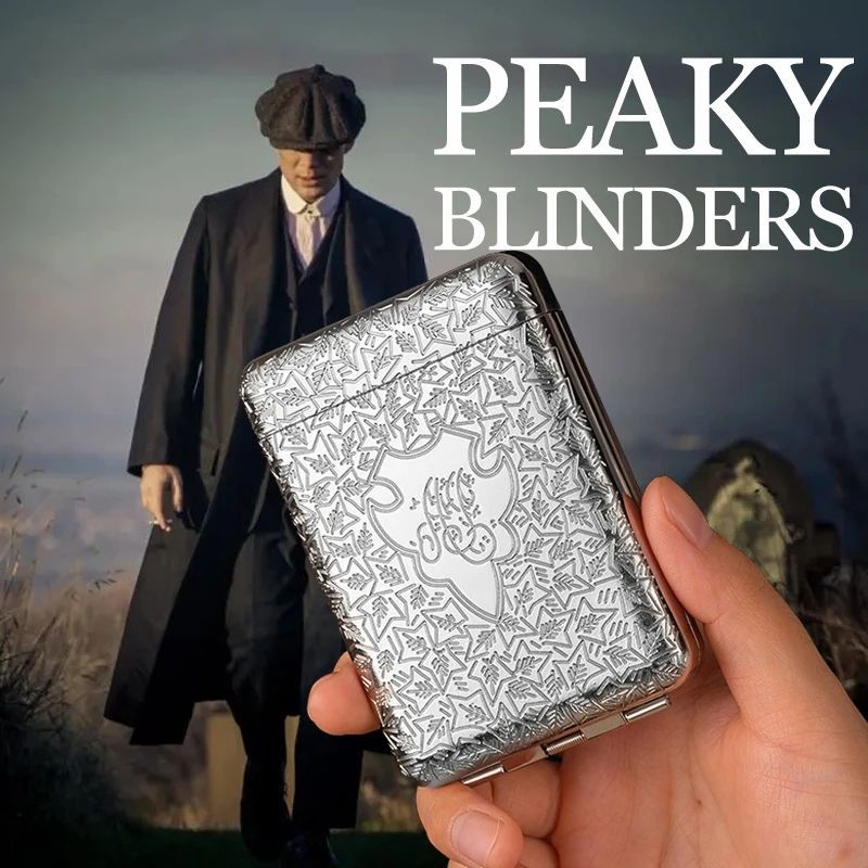 REXOW Elegant Box Vintage Box Case Slim Silver - Thomas Shelby Peaky Blinders