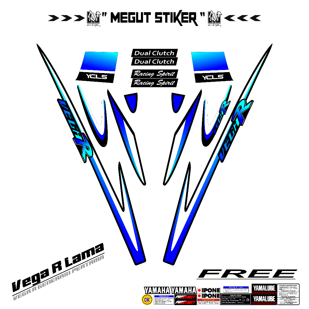 Old Vega R Striping (7) 2000-2005 Yamaha Vega R Sticker / Old Vega R Body Trim Polet Sticker