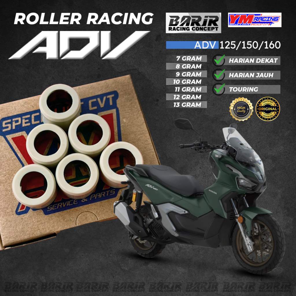 ROLLER ADV 125/150/160 YM RACING 1 ชุด (6 ชิ้น) สามารถ MIX/Cross 7gr 8gr 9gr 10gr 11gr 12gr 13gram a