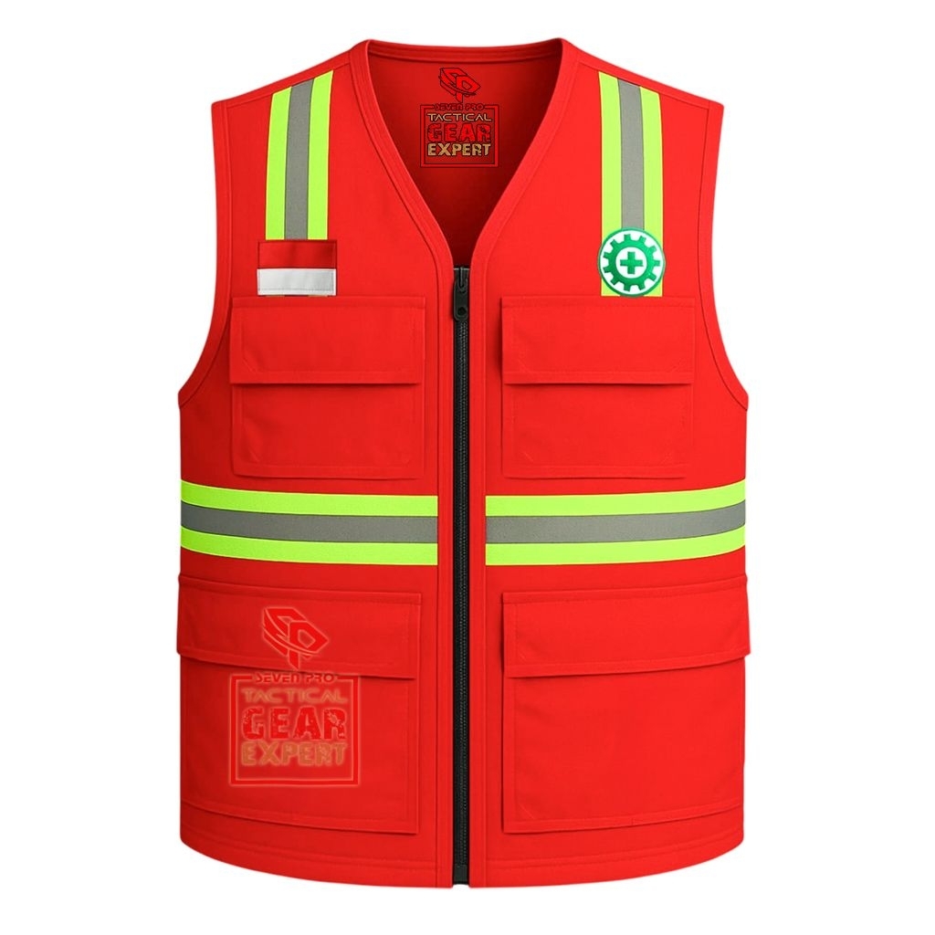 SAFETY VEST FIRST/SAFETY VEST/SOFT DRILL MATERIAL M-XXL GRADE A/SAFETY VEST-PROJECT-MINING-TACTICAL 
