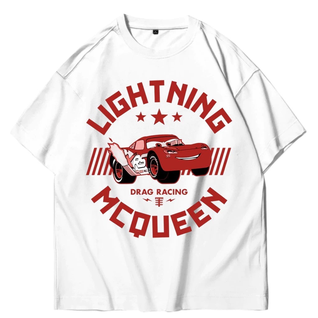 Mcqueen & Sally CARS Lightning Mcqueen เสื้อยืด Unisex - เสื้อผ้าผู้หญิงผู้ชาย