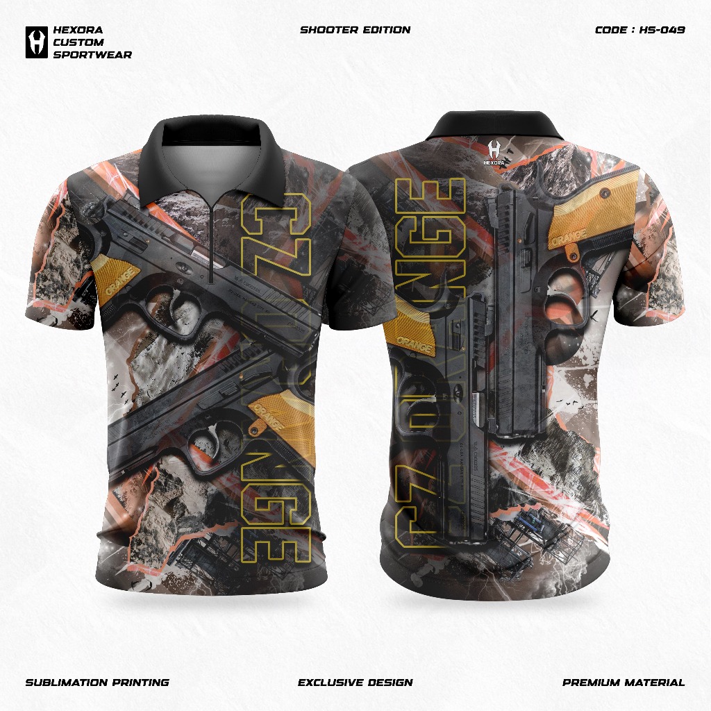 เสื้อยิงบทคัดย่อสีส้ม CZ