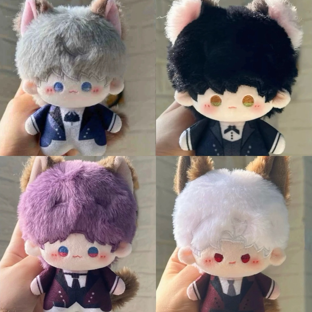 กระเป๋าแขวน Plushie ตุ๊กตา Plushie 12 ซม. Love และ Deep Space Kitty Chibi หรูหราแม่เหล็กหางถอดแยกชิ้