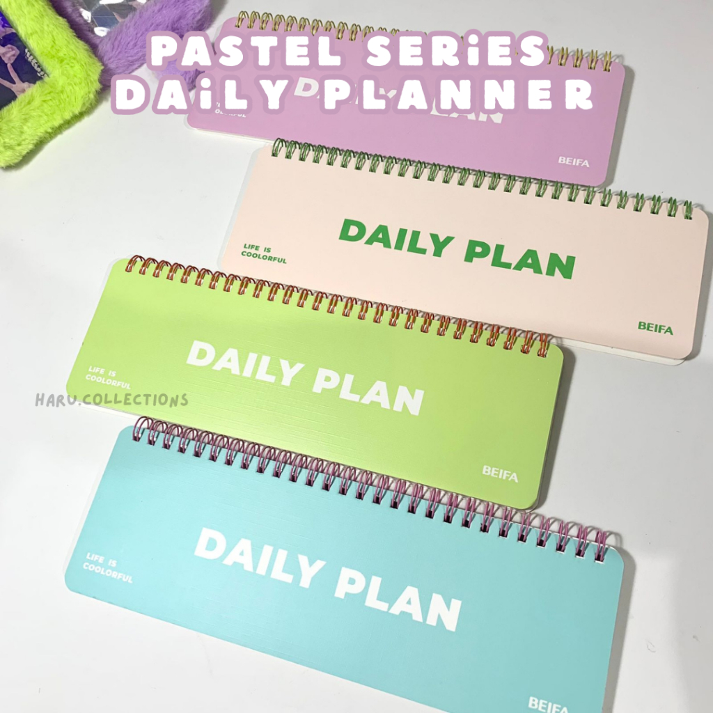 [HARU] 25x8cm Pastel Series Daily Planner Aesthetic Daily Notebook Sheet Agenda Paper Productivity S
