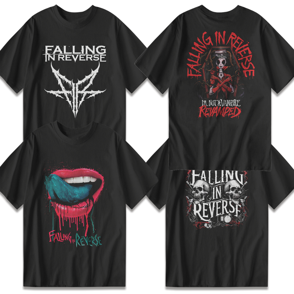 FALLING IN REVERSE เสื้อยืดกราฟิก DISTRO ROCK MUSIC | เสื้อท็อปผ้าฝ้าย Unisex