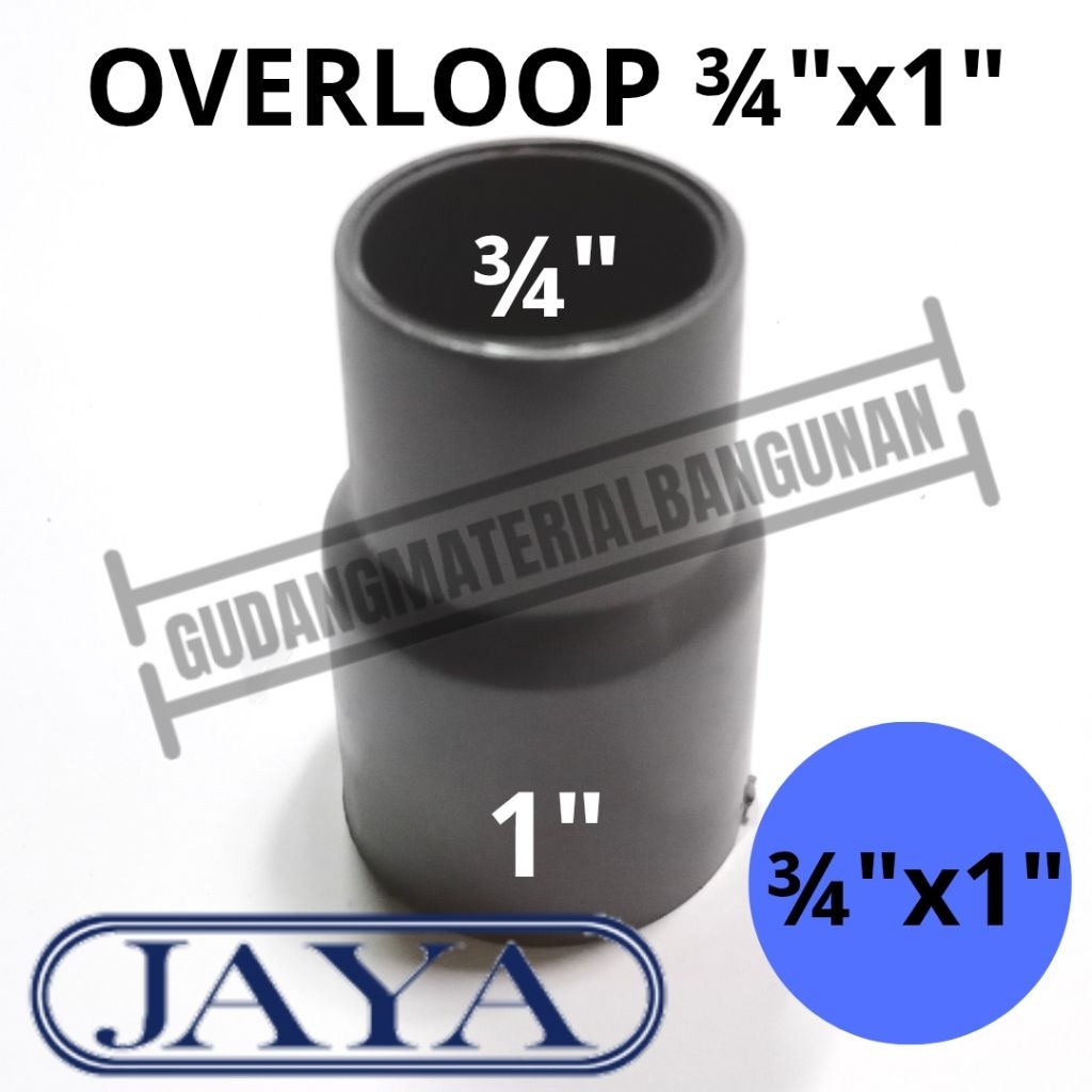 ลดถุงเท้า Overloop 1" x 3/4" | ถุงเท้า 1" x 3/4" | ซ็อกเก็ต 1" x 3/4" | JAYA PVC Perlop verlop