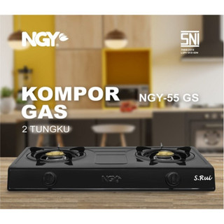 NGY Kompor Gas 2 Tungku Stain-Free Gas Stove NGY-55GS /  IKG-202SS Stainless Steel
