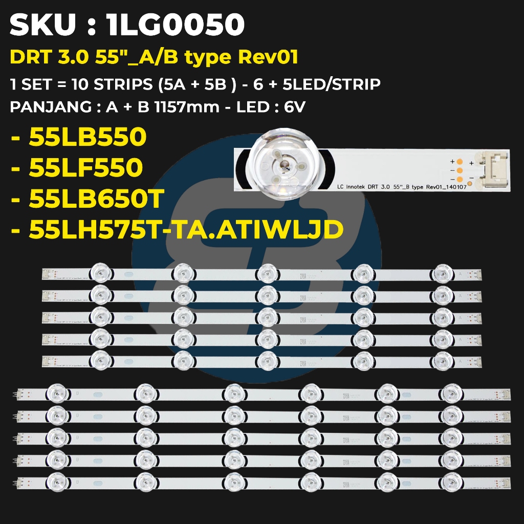 LG 55 นิ้ว TV Backlight 55LB550 55LF550T 55LF595T 55LB561T 55LB620T 55LB582T 55LB650T 55LH575T