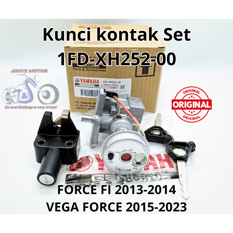 ชุดกุญแจจุดระเบิด Yamaha Force FI Vega Force ดั้งเดิม 1FD-XH252-00 คีย์พร้อมที่นั่ง YGP ดั้งเดิม