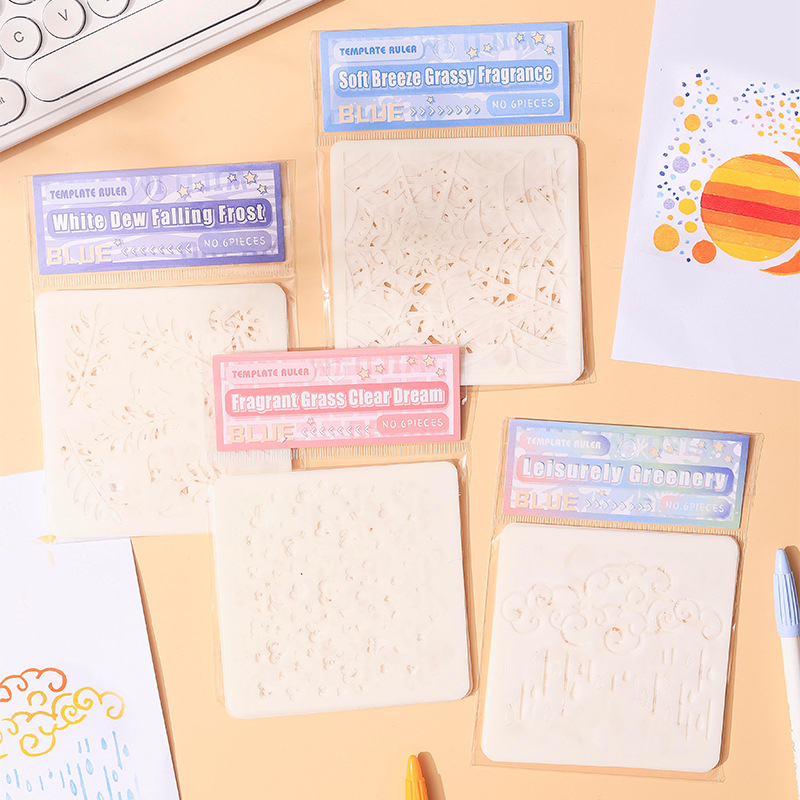 [Artopia] TR Stamp Stencil Mold Template Ruler Texture Charm พื้นหลังสมุดภาพ Kujo Journing ตกแต่งรูป