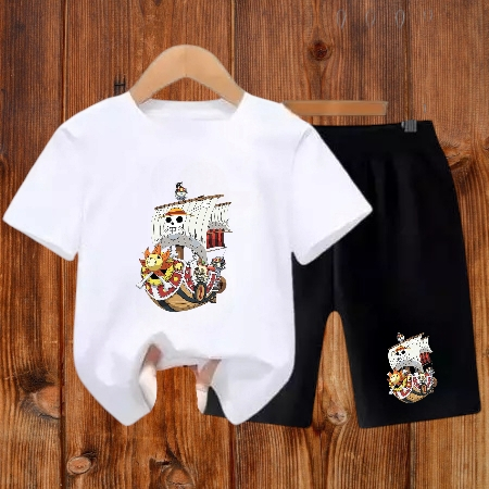ชุดสูทเด็ก Onepiece Ship 2-10 ปี / ชุดสูทเสื้อยืดเด็ก / เสื้อผ้ากางเกงขาสั้นเด็ก / Viral Onepiece / 