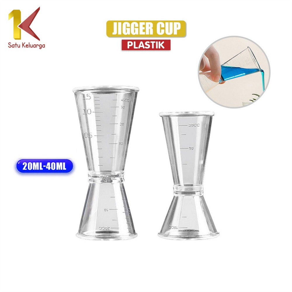 EC One Family Jigger Cup โปร่งใส C1163 พลาสติก Jigger 20/40ml ถ้วยตวง