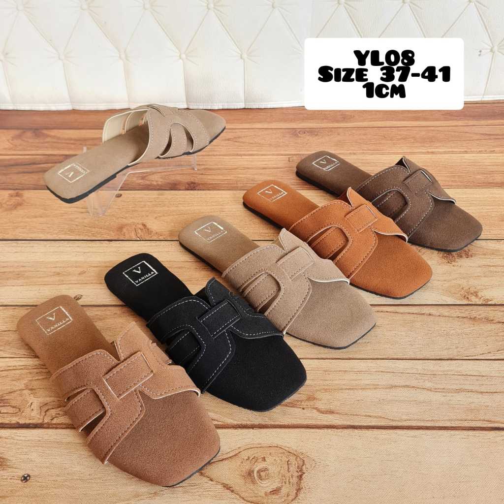 ABSshoes YL 08 รองเท้าส้นแบน รองเท้าแตะ gisele 1 ซม