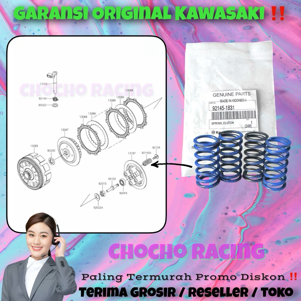 [1831] - CLUTCH SPRING SET W175 S SE CAFE TR BJ175 ORIGINAL KAWASAKI ^ 92145-1831 SPRING CLUTCH SPRI