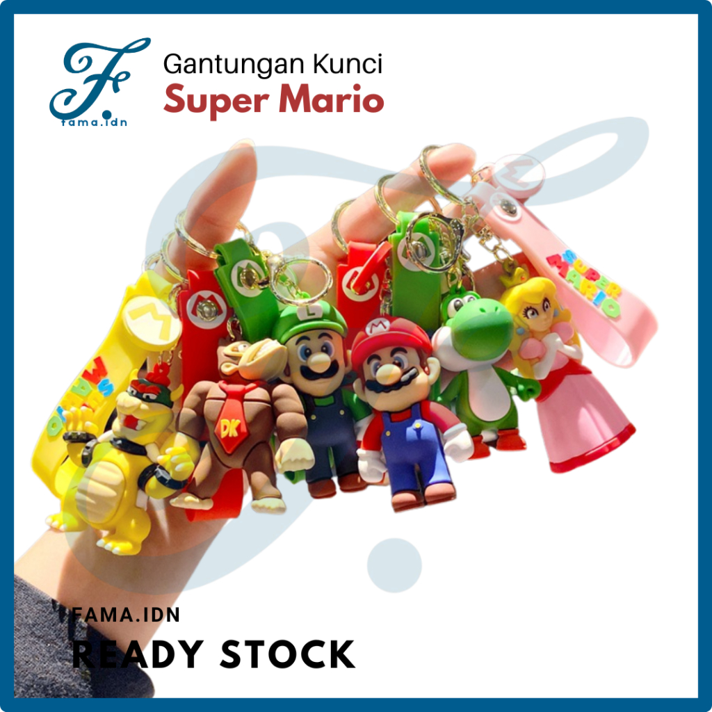 GANTUNGAN FAMA - พวงกุญแจ Super Mario Luigi Princess Peach Browser Yoshi Donkey Kong น่ารัก