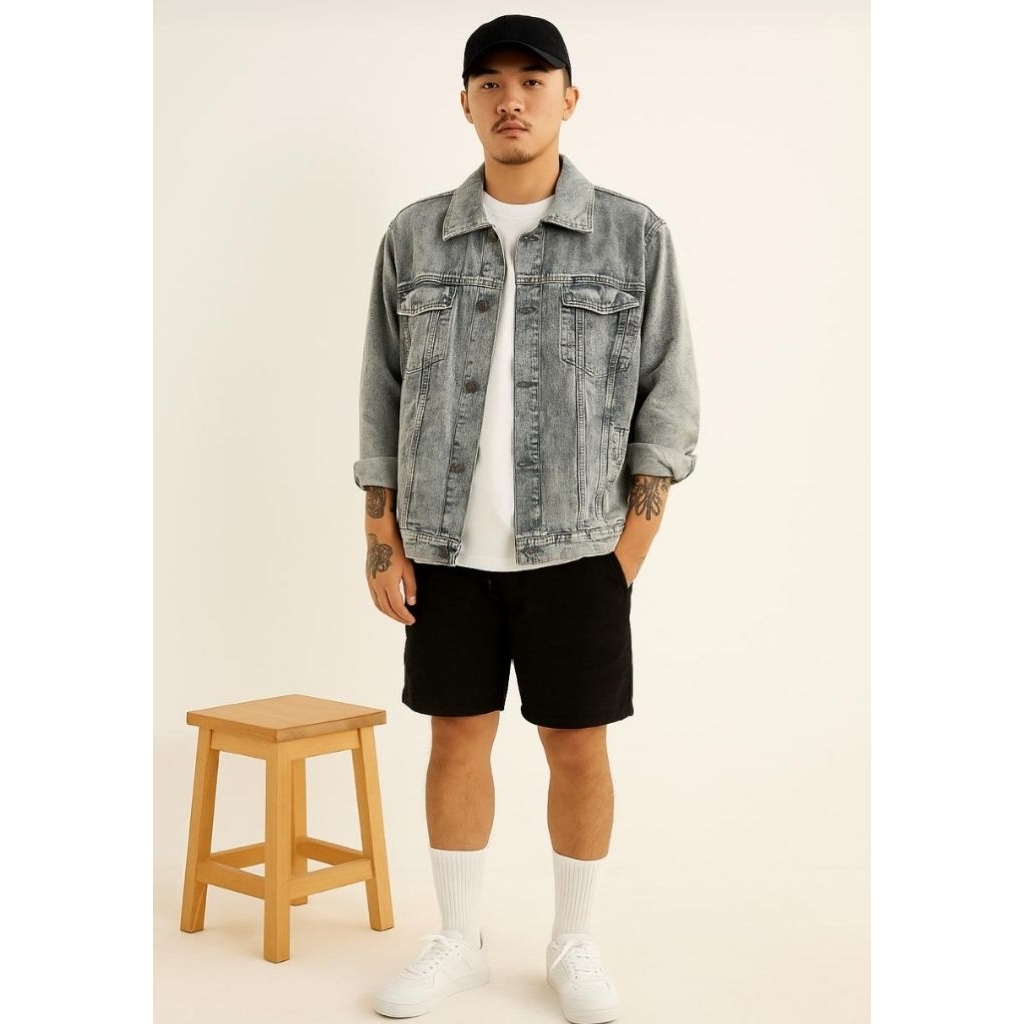 777 เสื้อแจ็คเก็ตยีนส์ Unisex ML XL นําเข้า