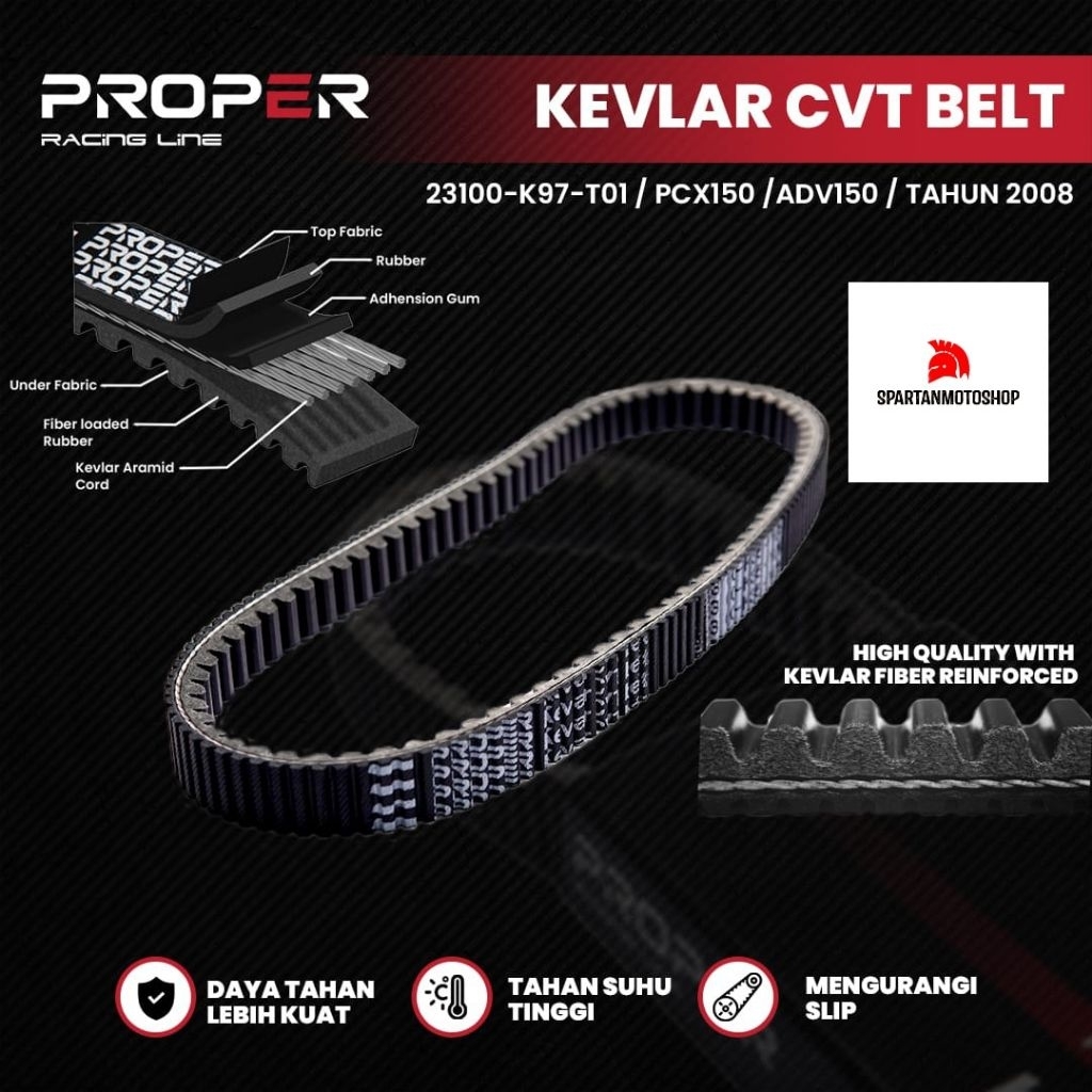 LOKAL Fanbelt Vanbelt PCX 150 Local ADV 150 PROPER RACING LINE K97 Vbelt Kevlar Racing