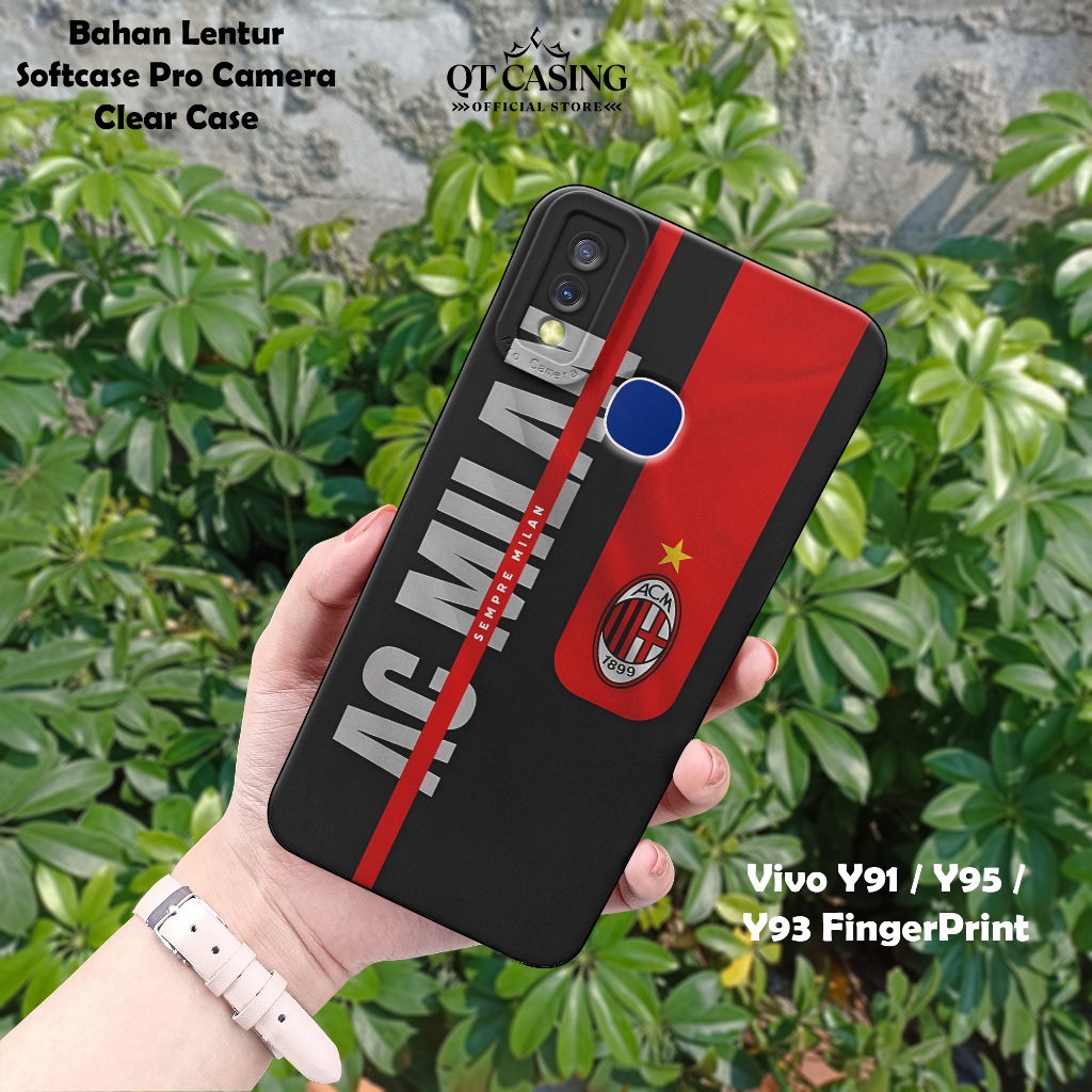 Softcase Pro Camera For Vivo Y91 / Y93 / Y95 – Casing HP Motif Club Bola 3– Clear Case – Silicone TP