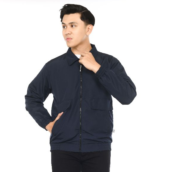 Ghajleng Mens Adult Jacket คอปก taslan Navy