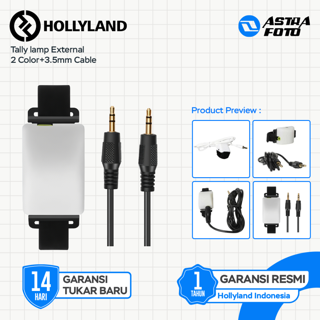 โคมไฟ Hollyland Tally ภายนอก 2 สี+สาย 3.5 มม. (Tally Light)