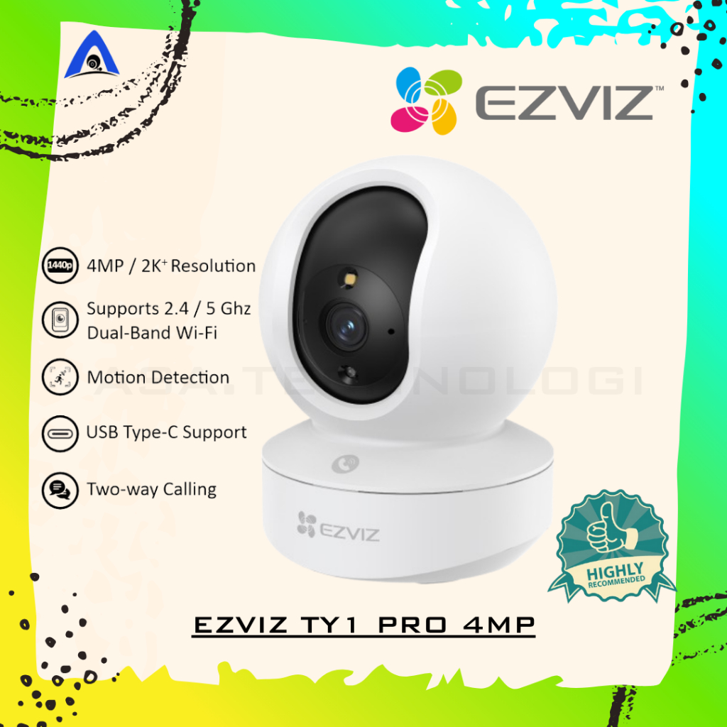 EZVIZ TY1 PRO / C6N 2K+ 2MP 3MP 4MP สมาร์ท Wifi ไร้สาย Pan Tilt IP กล้องกล้องวงจรปิด 360 ในร่มการรับ