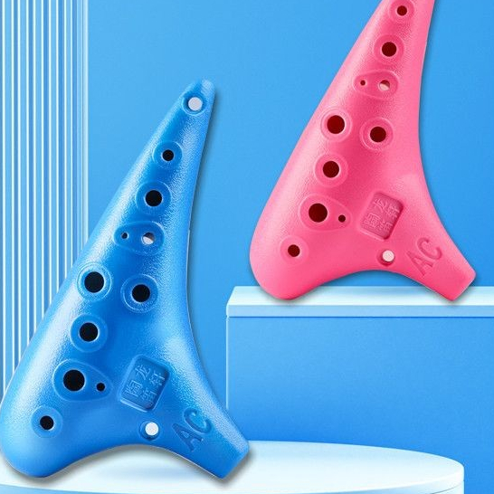 Ocarina เล่นสิบสองหลุมพลาสติก Anti-Fall ac ขลุ่ย