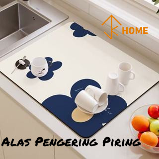 JK 30x40CM Alas Pengering Piring Diatomite Serap Air Untuk Dapur Tahan Panas Alas Tatakan Dapur Makan
