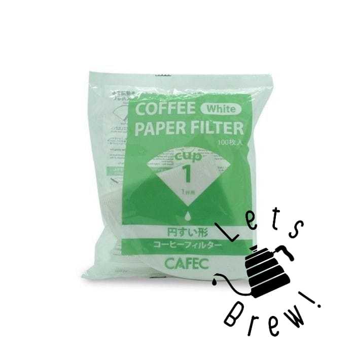 Cafec Coffee White Paper Filter V60 01 ถ้วย - 100s / Cafec 100s White Coffee filter