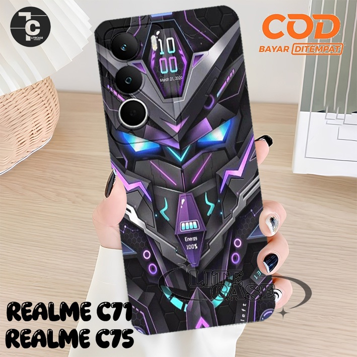 [LCR34]Softcase REALME C71 4G 2025 C75 C75X ล่าสุด r0b0t motif cool contorary viral กันชน tpu มือถือ