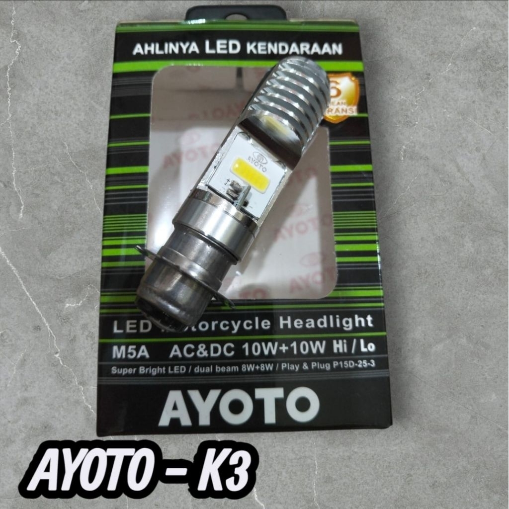 Original ayoto m5a k3 ac dc 3 ขา LED lamp_headlamp_helogen_ไฟหน้ารถจักรยานยนต์_old supra gl universa