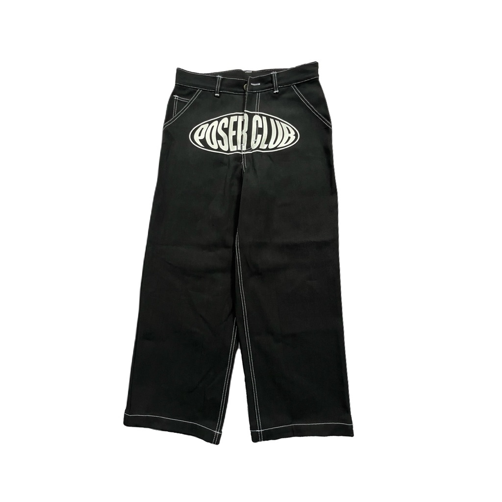 POSER CLUB BAGGY PANTS | WIDE LOGO BAGGY PANTS | BAGGY FIT